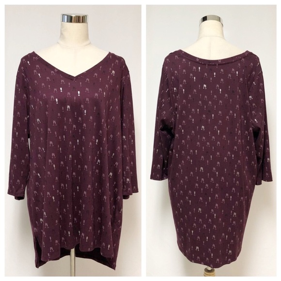 ➕ Lane Bryant Champagne Glass Tunic Top Sz 18 20 - Picture 1 of 7